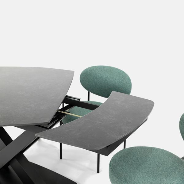 TAVOLO BALEARI CYBERT ALLUNGABILE AUTOMATICO PIANO IN CERMAICA GAMBE IN FERRO 120-180 cm