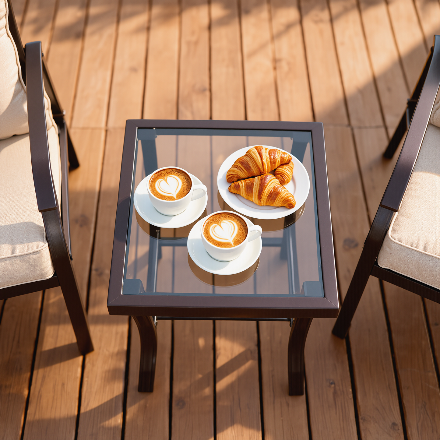 Set Bistro BORA BORA 3 Pezzi tavolino e due sedie con Cuscini