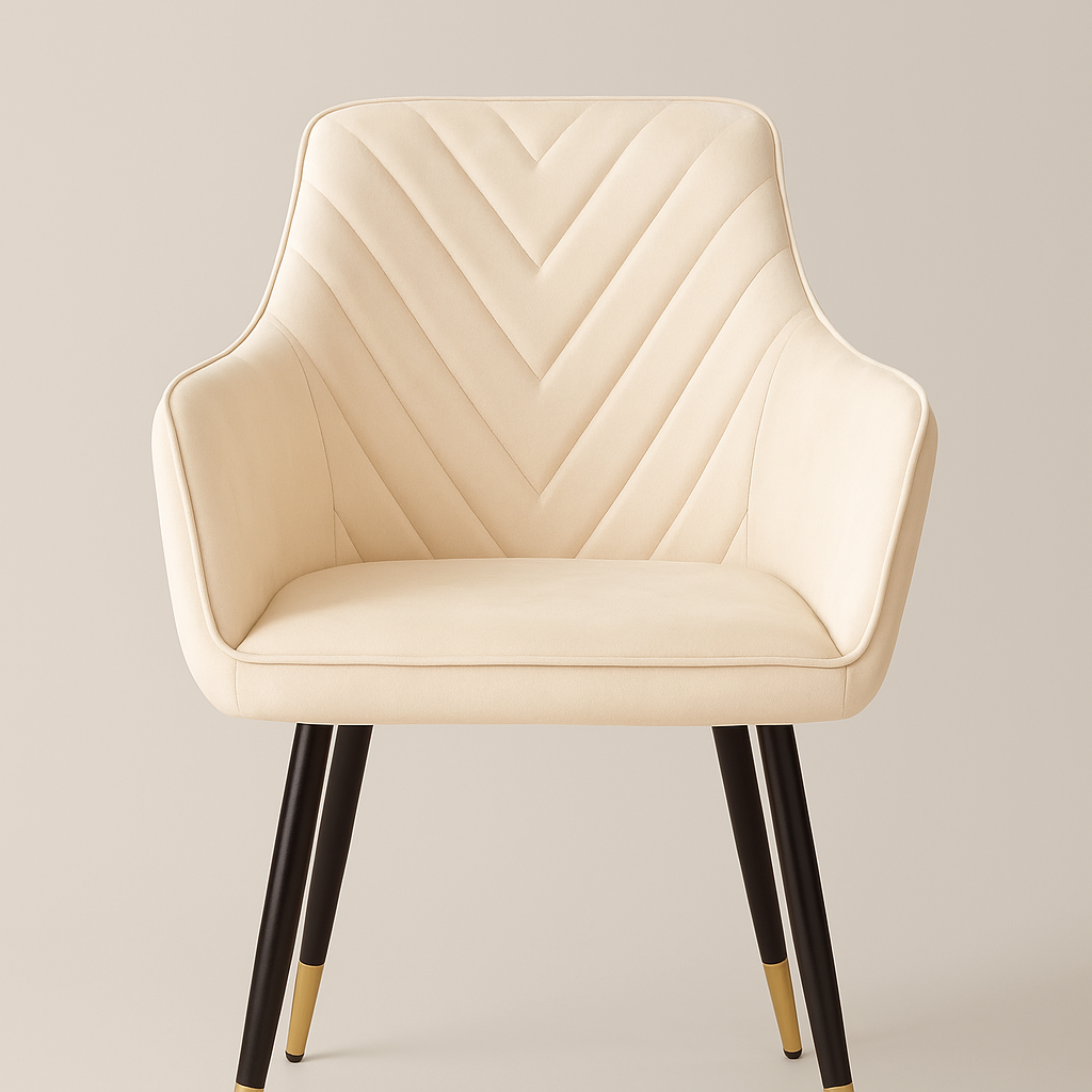 Coppia di poltroncine per sala da pranzo o sala d'attesa in velluto con gambe in ferro nere – dettaglio oro