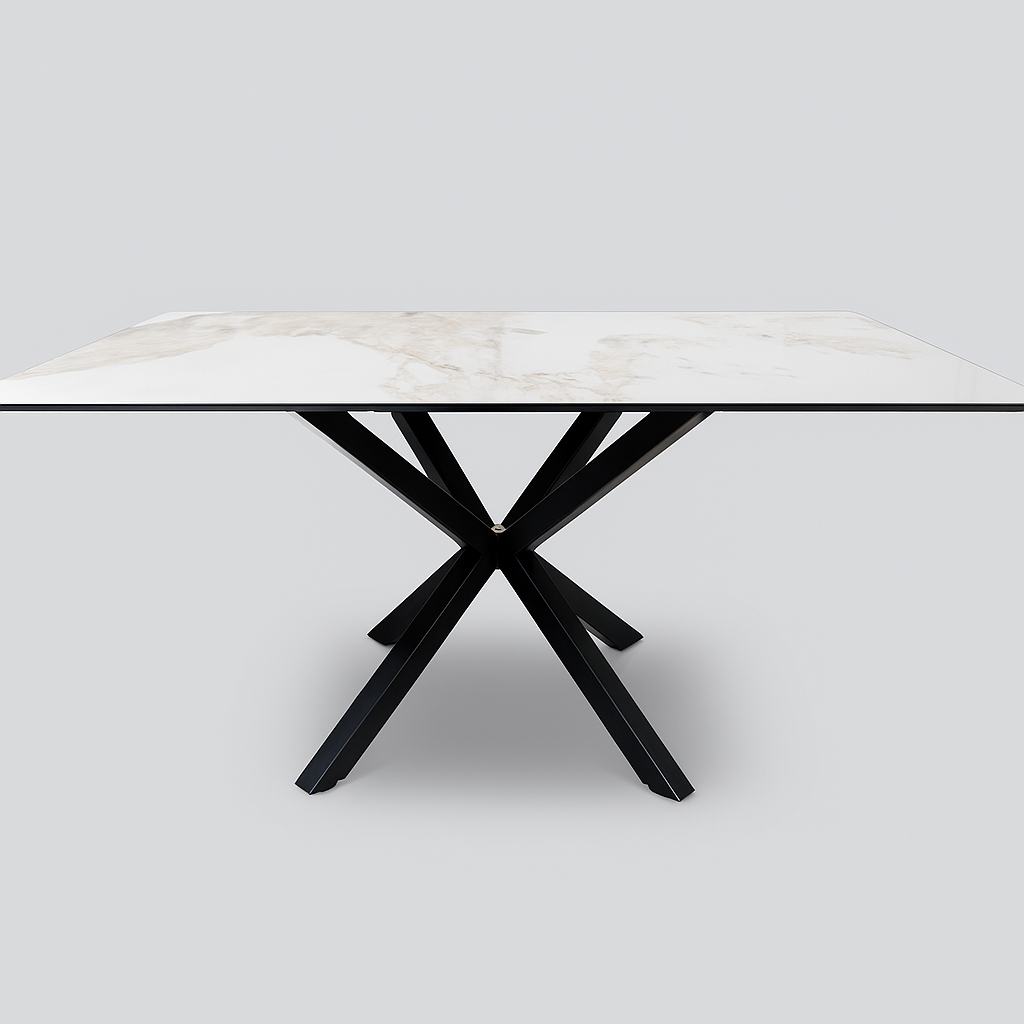 TAVOLO IN CERAMICA DA PRANZO CON SUPERFICIE LUCIDA 150x90x76hcm