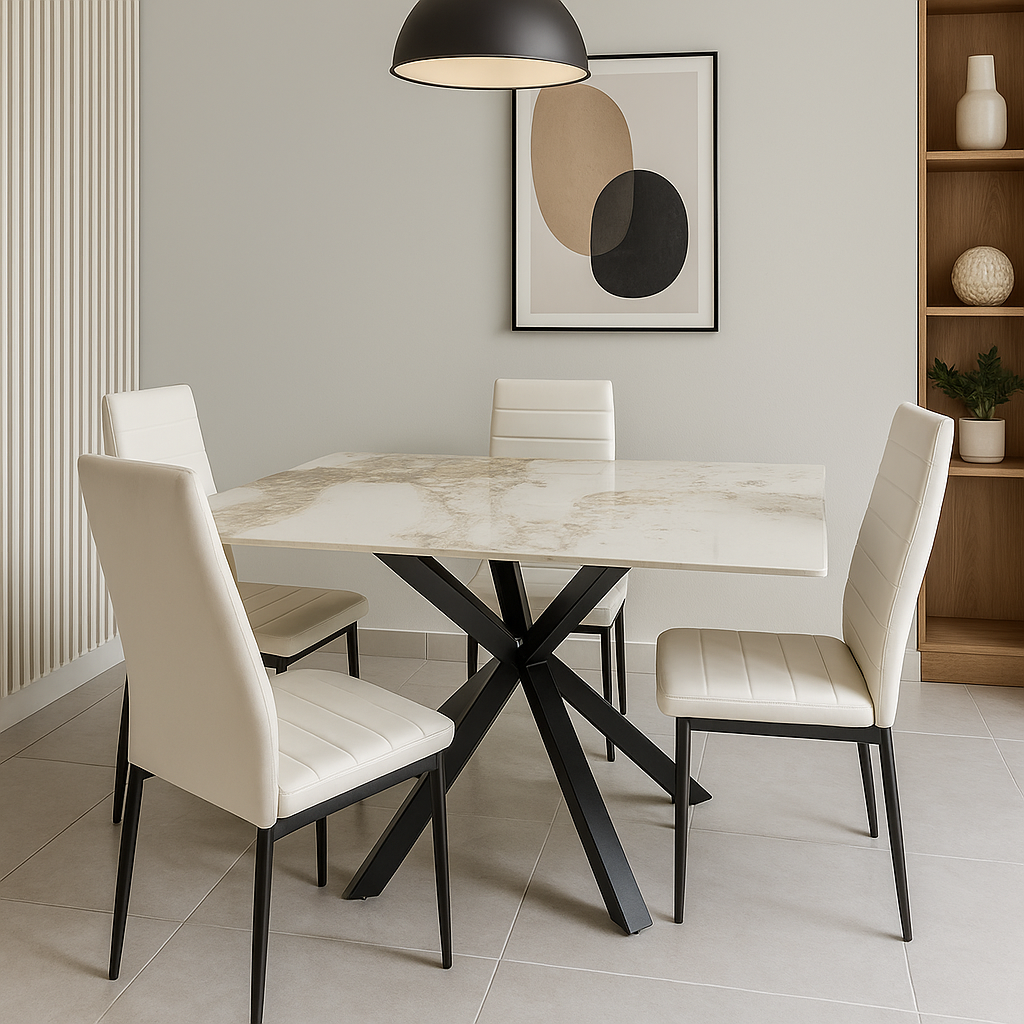 TAVOLO IN CERAMICA DA PRANZO CON SUPERFICIE LUCIDA 150x90x76hcm