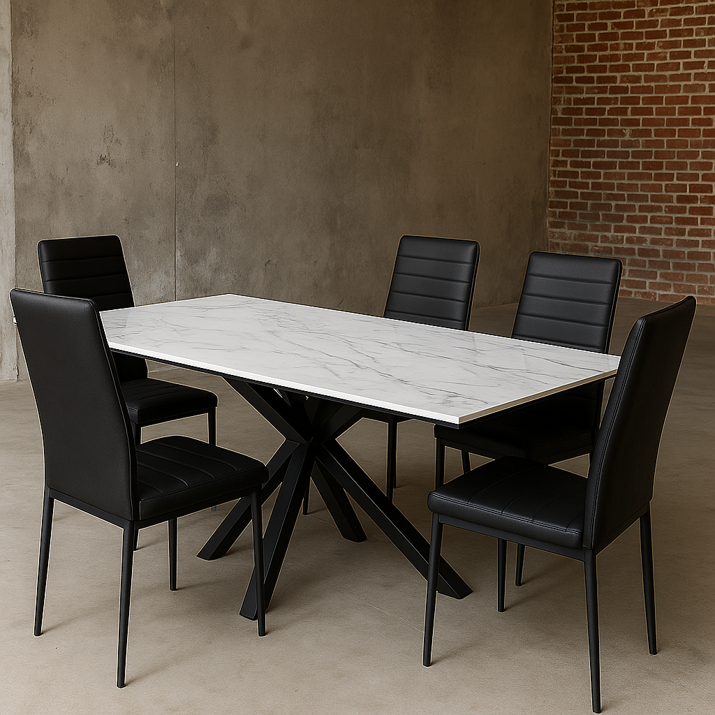 TAVOLO IN CERAMICA DA PRANZO CON SUPERFICIE LUCIDA 150x90x76hcm