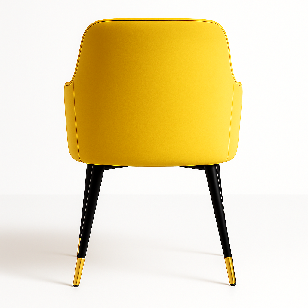 Coppia di poltroncine per sala da pranzo o sala d'attesa in velluto con gambe in ferro nere – dettaglio oro
