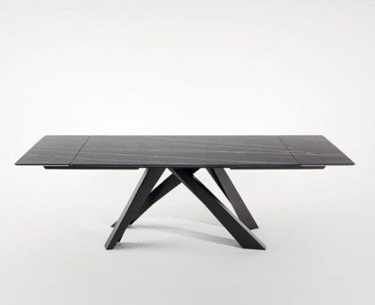 TAVOLO MODERNO CYBERT SAHARA NOIR DI DESIGN ALLUNGABILE IN CERAMICA 160-240CM - GAMBE INCROCIATE