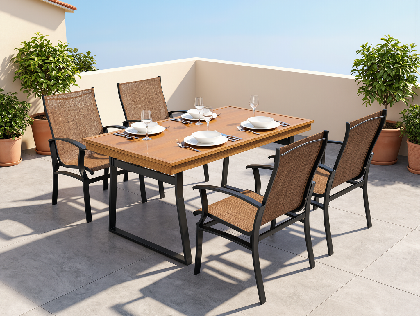 Set Pranzo da giardino Havana - Tavolo e Sedie da Giardino 5 Pezzi - set giardino - arredamento da esterno