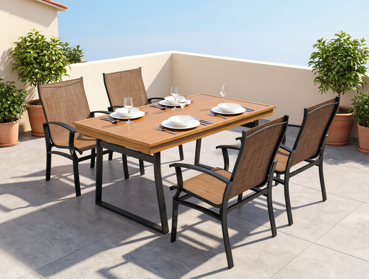 Set Pranzo da giardino Havana - Tavolo e Sedie da Giardino 5 Pezzi - set giardino - arredamento da esterno