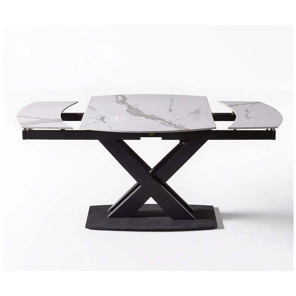 TAVOLO BALEARI CYBERT ALLUNGABILE AUTOMATICO PIANO IN CERMAICA GAMBE IN FERRO 120-180 cm