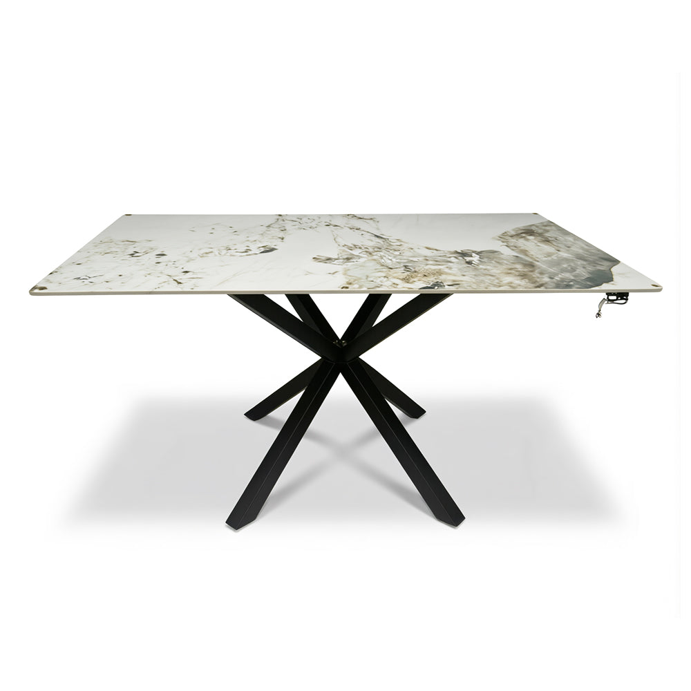 TAVOLO IN CERAMICA DA PRANZO CON SUPERFICIE LUCIDA 150x90x76hcm